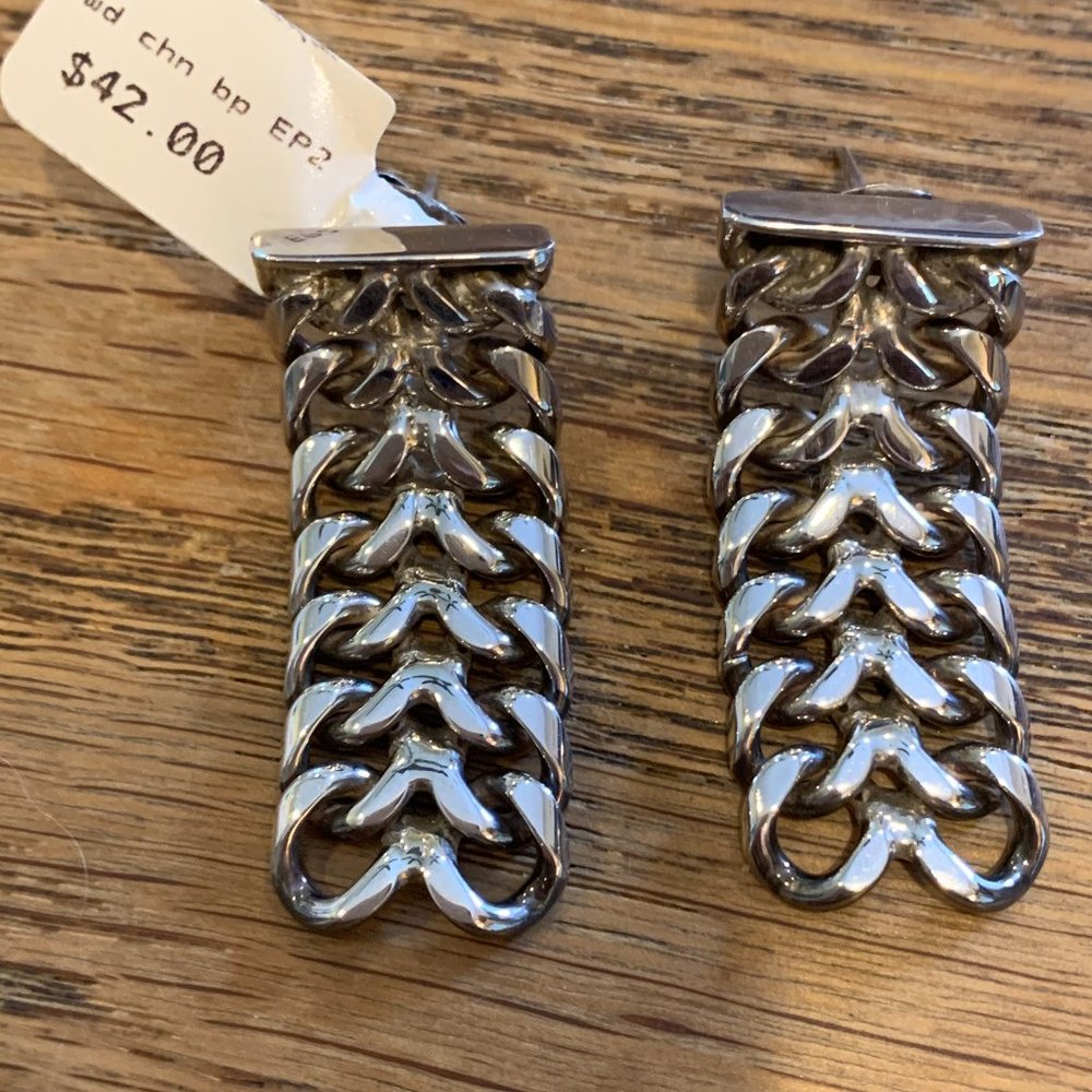 925 Silver Wide Chain Earrings